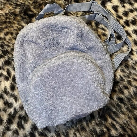 Dickies New Blue Fuzzy Soft Sherpa Mini Backpack Dolls Kill - Picture 7 of 12